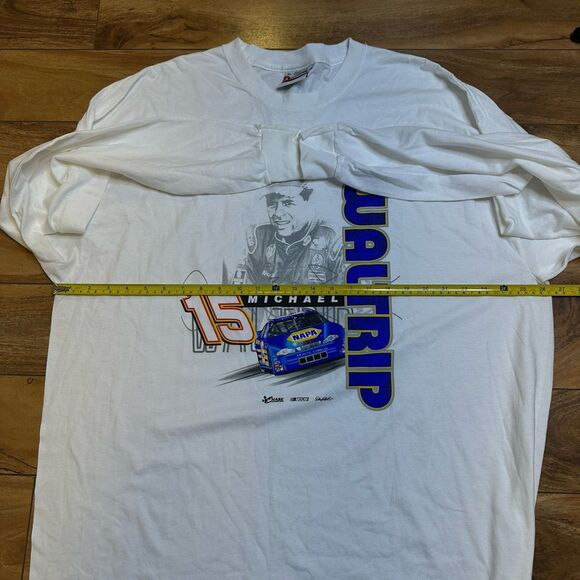 Michael Waltrip #15 NASCAR Chase Authentics Mens XL White Long Sleeve Shirt - Picture 8 of 16